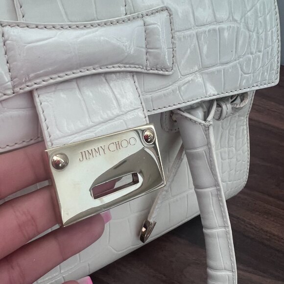 Jimmy Choo Embossed Leather Rosalie Handle with Dust Bag - Picture 3 of 14